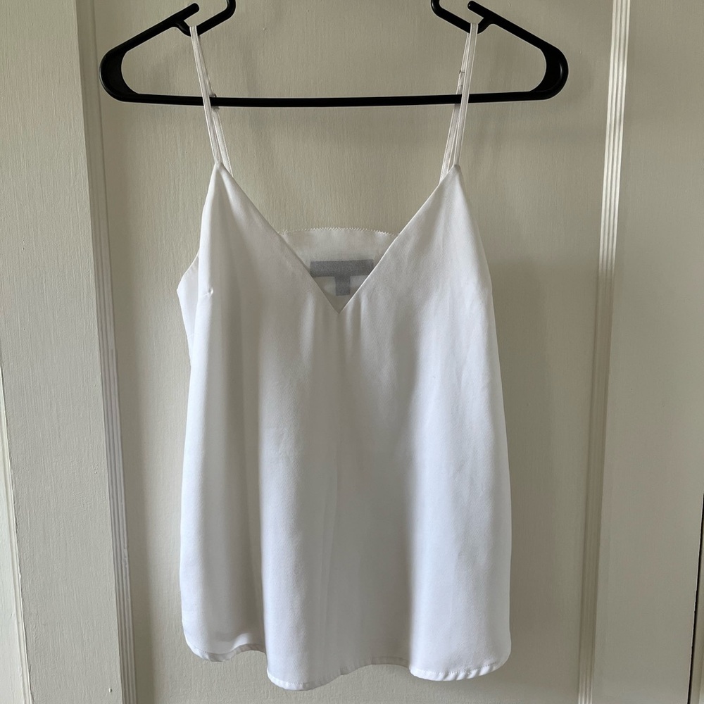 Banana Republic White Tank Top with Sheer Detail (Size 2)